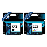 Kit Cartucho Hp 664 Preto + Hp 664 Colorido Original Nf