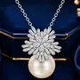 Collar Copo De Nieve Perla Plata 925 Dije Regalo Pareja Lujo