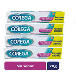 Adhesivo Dental Corega Ultra Crema Sin Sabor 70g Pack 4 Unid