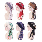 6 Pcs Turbante Oncológico Alopecia Adorno Cabeza Gorro Con