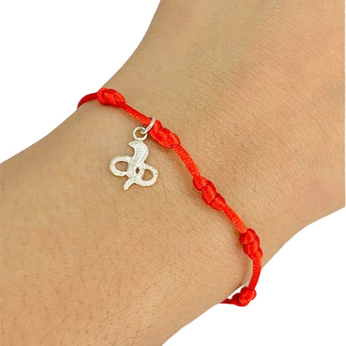 Pulsera Hilo Rojo Nudos Proteccion Dije Serpiente Ps 270-195