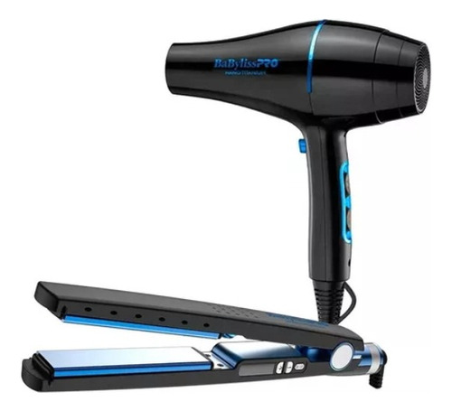 Kit Planchita De Pelo Babyliss Pro Black 4091 + Secador