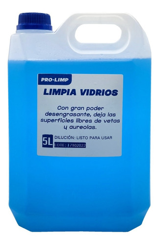 Limpia Vidrios Liquido Cristales Pro-limp 5l