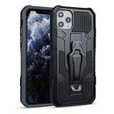 Carcasa Para iPhone 11 Pro Negra Antigolpe Clip Metalizado