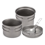 Set De Cocina Para Camping 1000ml 750ml Cacerola Sartén Cuch