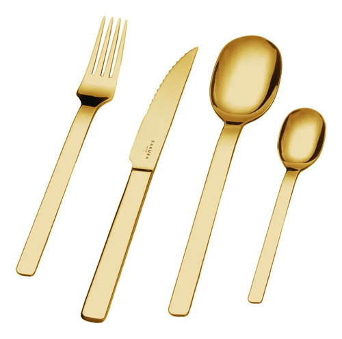 Set X24 Pzas Cubiertos Sakura Matt Stainless Steel