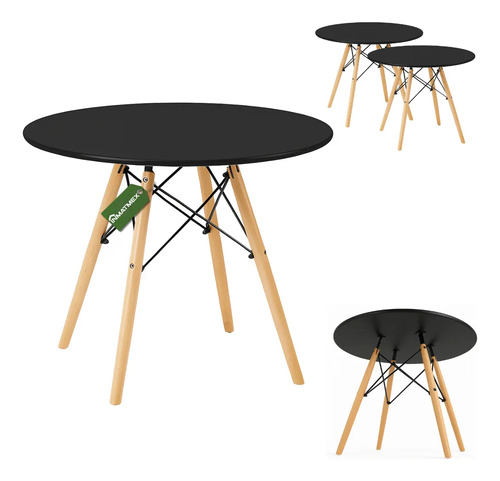 Mesa Eames Redonda Para Jardín Y Hogar Moderna 80cm