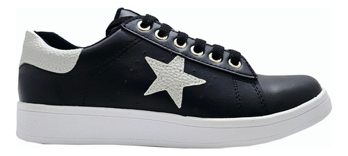 Zapatilla Estrella Cuero Simil, Super Comodas, Casual