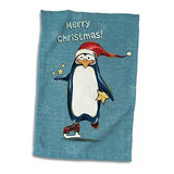 3d Rose Linda Feliz Navidad Patinaje Sobre Hielo Santa Pingü