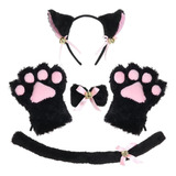 Disfraz De Gato Cosplay Pajarita Accesorios Fiesta Niños