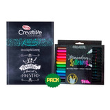 Pack Libro Lettering +  24 Marcadores Lettering Doble Punta 