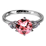 Anillo Plata 925 Certificada Diamante Rosa Mod Illusion