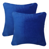 Set 2 Cojines Decorativos Tela Velvet 45 X 45 / Azul Rey