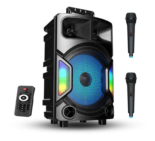 Parlante Bluetooth 12 Pulgadas Karaoke Portatil + Microfonos