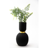 Florero Decorativo Jarrón Cerámica Centro Mesa Fancy Negro