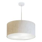 Lustre Pendente Cilindrico Md-4100 Cupula Tec 50x25 Linho Bg