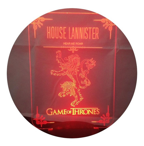 House Lannister Got Lampara Ilusión 3d 