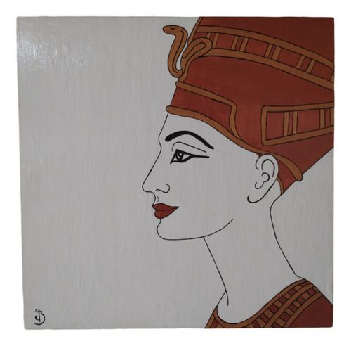Cuadro Pintado A Mano De Nefertiti. 30x30