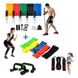 Kit Treino Academia Faixa + Suporte Flexão Corda K4