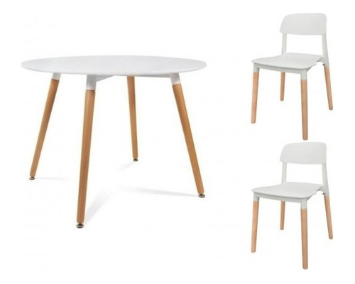 Juego De Comedor Mesa Eames 90cm + 2 Sillas Milan Baires4