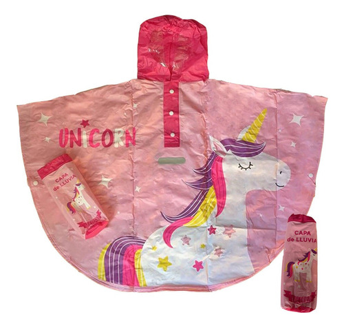 Capa Piloto Infantil De Lluvia Impermeable Unicornio Tiburon