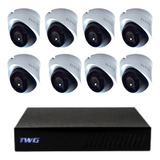 Kit Dvr 8 Canais + 8 Câmeras Dome Bnc