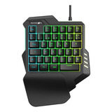 Teclado Gamer One Handed Pc Usb Rgb 35 Teclas Coregamer Color Del Teclado Negro Idioma Español España