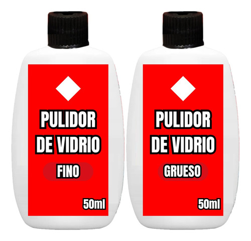 Kit Pulido Vidrio 50cc Grueso + 50cc Fino Oxido Cerio