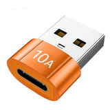 Convertidor Otg 10a Tipo C A Usb Macho Datos Atla Velocidad 