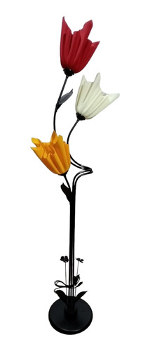 Lampara De  Pie Diseño Flor De  3 Colores 1,6m De Alto