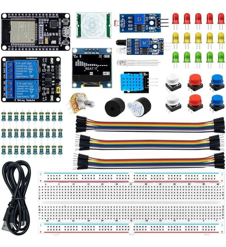 Kit Básico De Inicio Esp32 Wifi Iot Para Arduino Con Tutoria