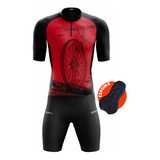 Uniforme De Ciclismo Masculino Vermelho Profissional 2023 *