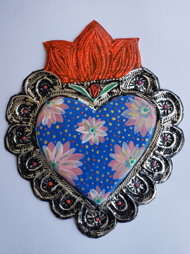 Corazón Mexicano Hecho Y Pintado A Mano, Regala Arte Deco