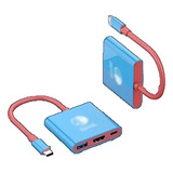 Adaptador Tv Dock Hub Nintendo Switch Oled Neon Hdmi A Usb-c