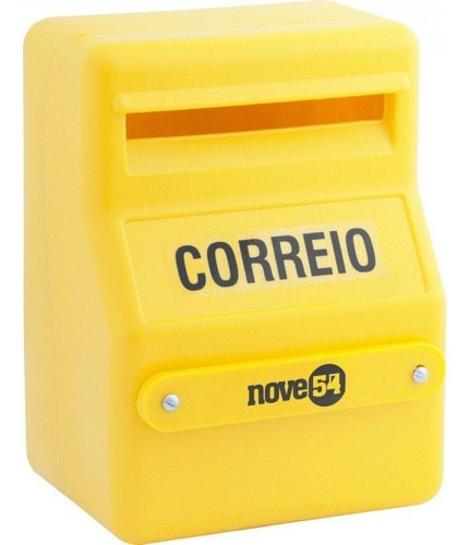 Caixa De Correio Correspondência Plástico Pvc 25x18x14cm Cor Amarelo