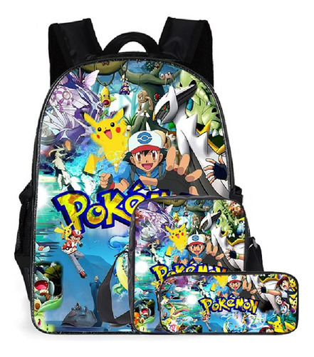 Mochila Escolar Pokémon Pikachu, De Poliéster, Cómoda, Que R