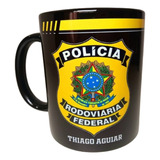 Caneca De Cerâmica Preta Polícia Rodoviária Federal Prf 