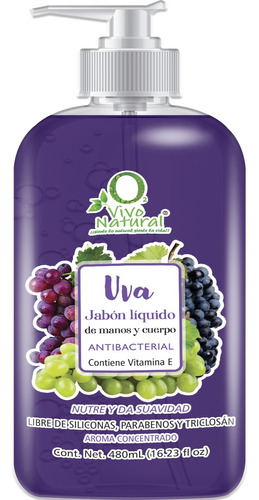 Jabón Líquido Para Manos Y Cuerpo Uva 480ml