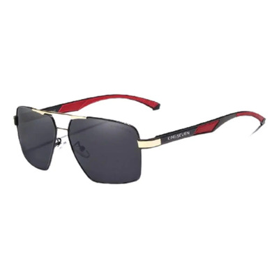 Anteojos de sol polarizados Kingseven N7719 talle Standard diseño Cuadrado armazón negro y lente negro | Envío gratis