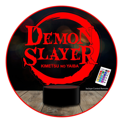 Lampara 3d Demon Slayer Anime 16 Colores C/ Remoto