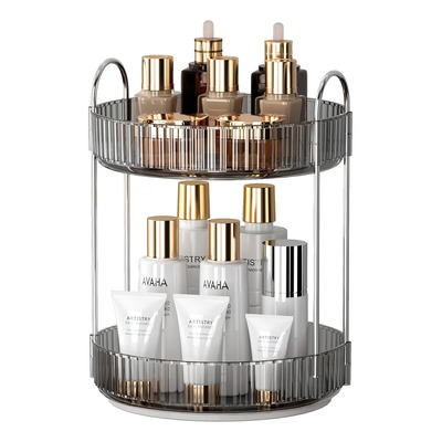 Organizador De Maquillaje Cosméticos Rotación Acrílico 360° Color Gris | MercadoLibre