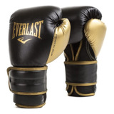 Everlast Powerlock2 - Guantes De Boxeo Negro/dorado, 12 Onza