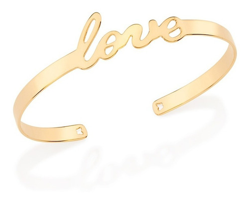 Bracelete Rommanel Escrito Love Folheado A Ouro 552044