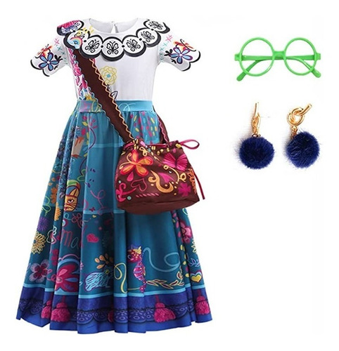 Vestido/disfraz Para Niñas Disney Encanto [mirabel Madrigal]