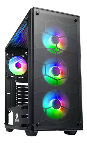 Gabinete Redragon Wheeljack Rgb Gc-606b Templado Fuente 600w