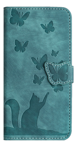 Funda Tipo Cartera Con Ranura Para iPhone Con Diseño De Gato