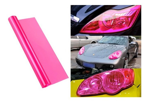 Vinilo Rosa Fuxia Pink Luces Ópticas Faros Auto  Auxiliares