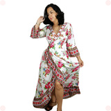 Vestido Longo Indiano Envelope Kimono Farm Inspiração