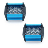 Par Faro Dually 12 Led 36w  Auto Moto Jeep Carcasa Azul