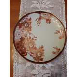 Plato Antiguo Porcelana Tsuji Pavo Real Pintado A Mano